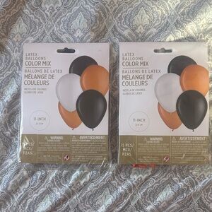 Vibrant Latex Balloons Set - Black, White, Orange
